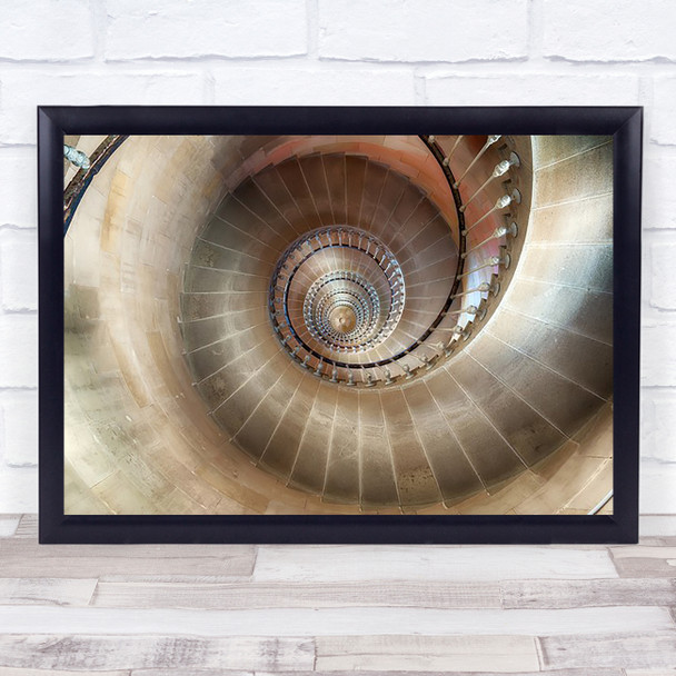 Spiral Staircase Swirl Pattern Stairway Abstract Architecture Wall Art Print