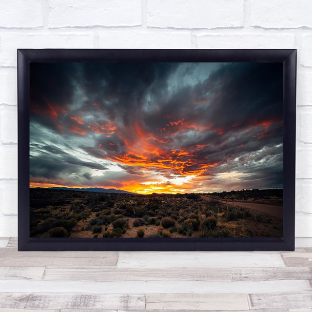 Sunset In Arizona USA United States America Clouds Orange Wall Art Print Sunset In Arizona USA United States America Clouds Orange Wall Art Print