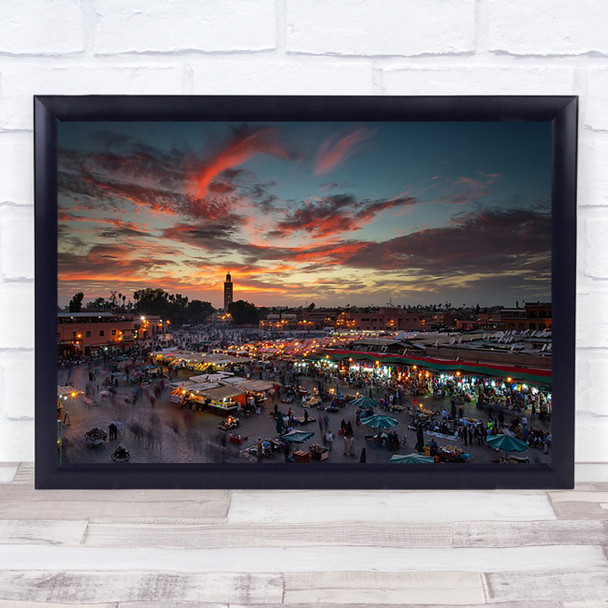 Sunset Over Jemaa Le Fnaa Square In Marrakech Morocco Marrakech Market Art Print