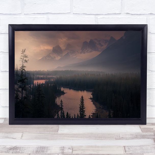 The Revenant Progrey Canada Mountain Mountains Pink Pastel Colour Wall Art Print