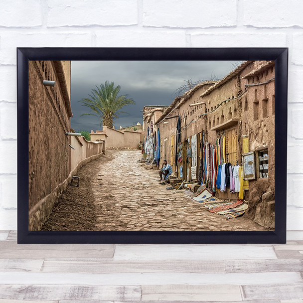The Shop Travel Street Morocco Kasbah Man Ait Ben Haddou Rural Wall Art Print