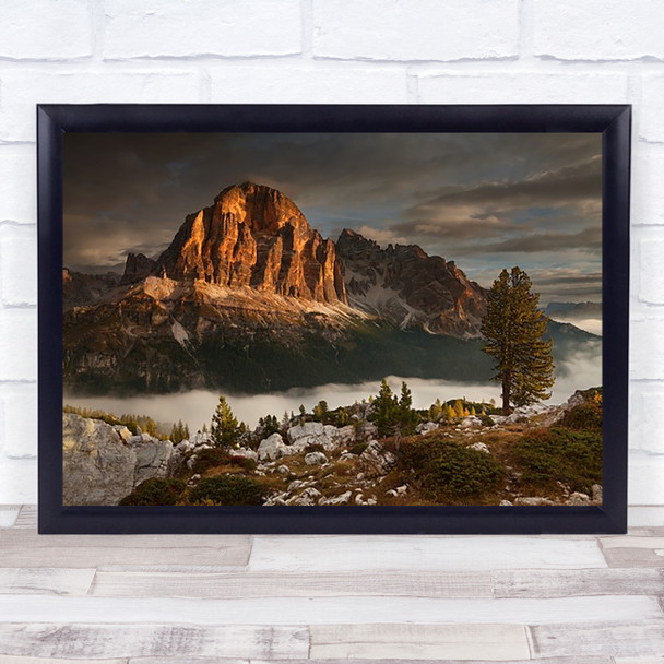 Tofana De Rozes Italy Dolomites Autumn Mountains Peaks Alps Valley Art Print