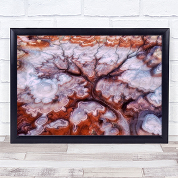 Tree Abstract Pattern Badlands Drone Aerial Above Perspective Red Wall Art Print