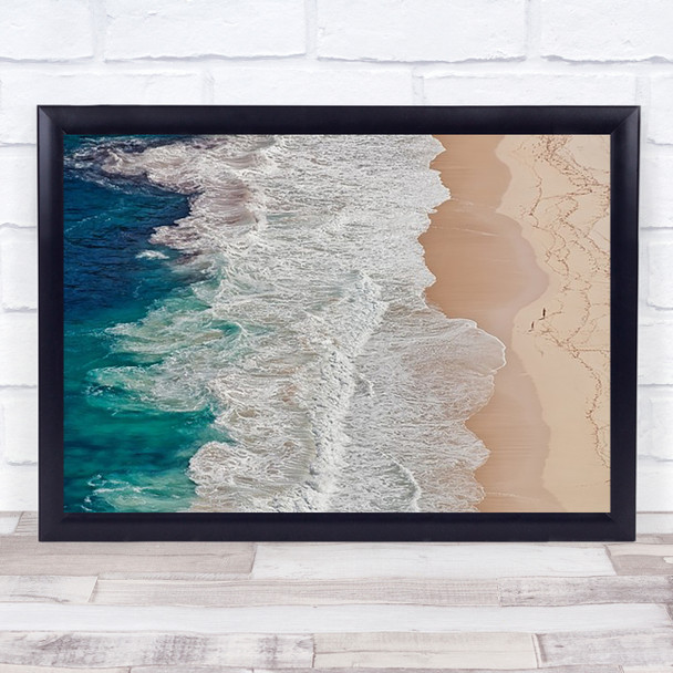 Where The Ocean Ends Wave Coast Beach Atlantic Tracks Surf Sea Wall Art Print