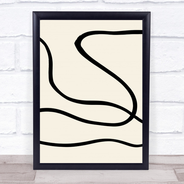 Black Lines 01 Illustration Graphic Abstract Minimalism Wall Art Print