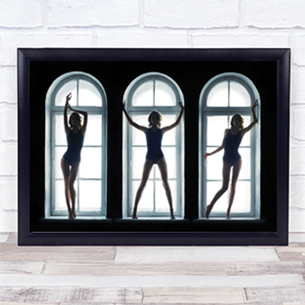 Alessia Girl Model Woman Triptych Window Windows Pose Backlight Wall Art Print