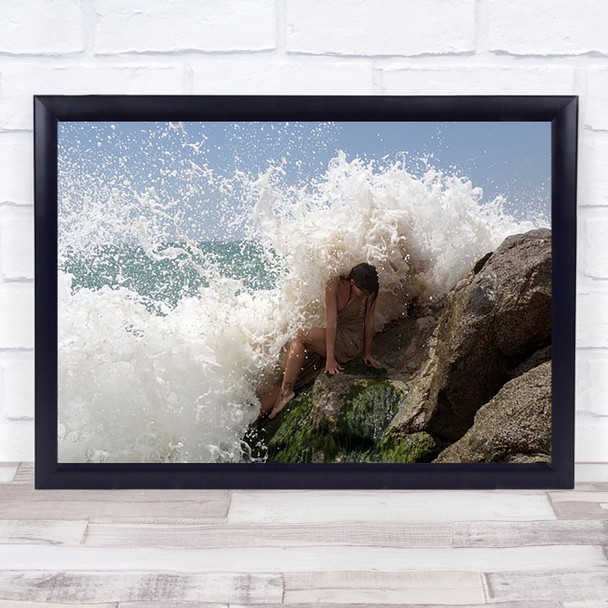 All My White Mermaid Rock Rocks Coast Coastal Woman Outdoors Wall Art Print All My White Mermaid Rock Rocks Coast Coastal Woman Outdoors Wall Art Print