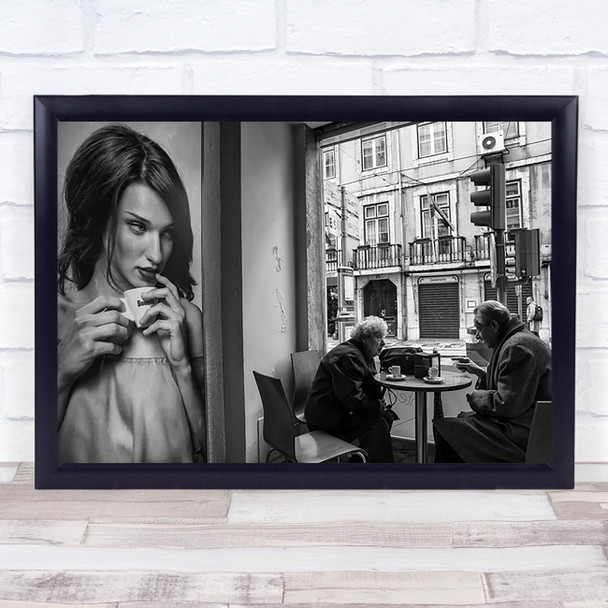 Coffees Conversations Coffee Couple Talk Pair Drink Mug Street People Art Print