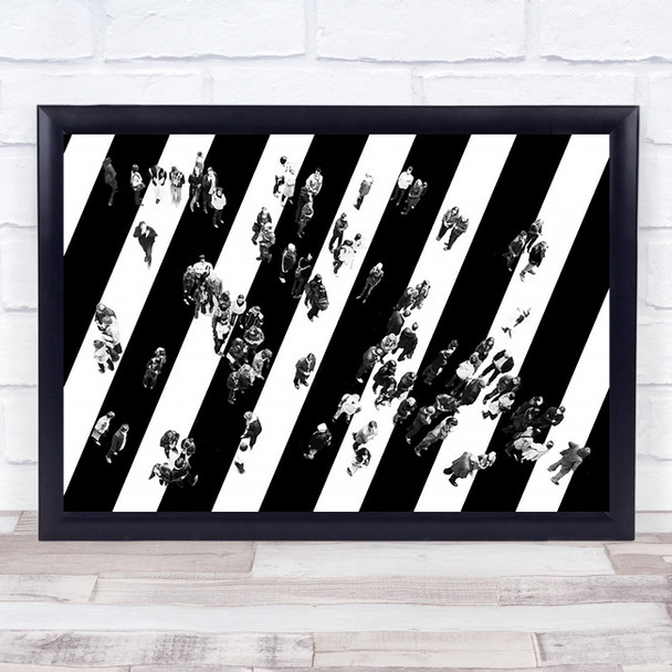 Find Me People Street Urban Aerial Zebra Crossing Crosswalk Wall Art Print
