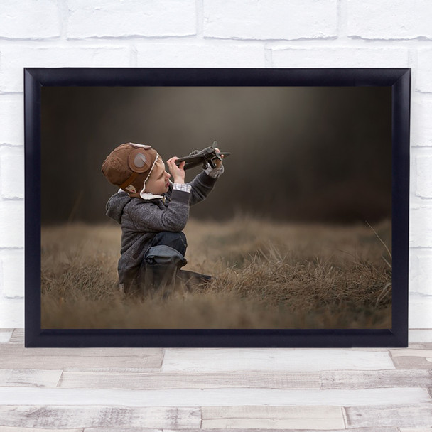 Future Aviator Childhood Kid Boy Child Pilot Airplane Aircraft Plane Art Print
