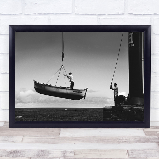 Garachico Maritime Boat Crane Water Lake Sea Ocean Rowboat Wall Art Print