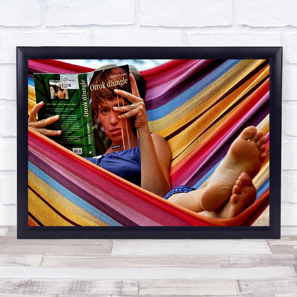 In Book Reading Hammock Rainbow Feet Holiday Colours Wall Art Print In Book Reading Hammock Rainbow Feet Holiday Colours Wall Art Print
