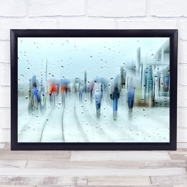 It's Raining Drops Rain Blur Blurry Window Glass Wall Art Print