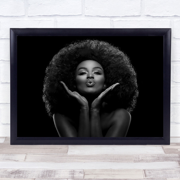 Kiss me Hair Hairstyle Face Lips Mouth Girl Model Wall Art Print
