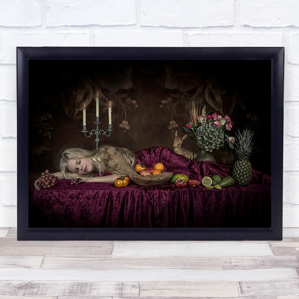 My Of A Sleeping Beauty Portrait Girl Model Woman Sleep Wall Art Print
