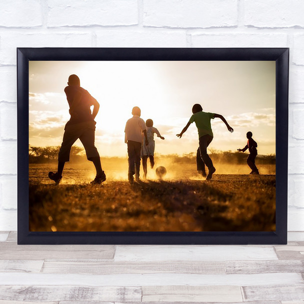 Next Football Stars Machakos Kenya Sunset Africa Soccer Ball Game Wall Art Print