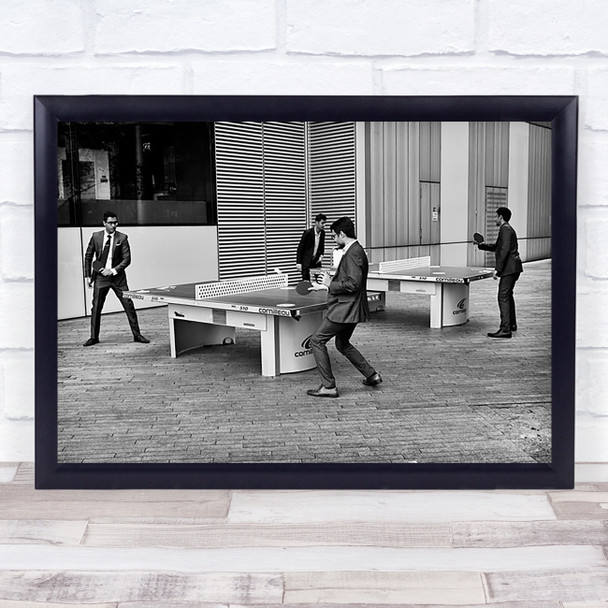 Ping Pong Table Tennis Sport Sports Action Street Businessman Wall Art Print