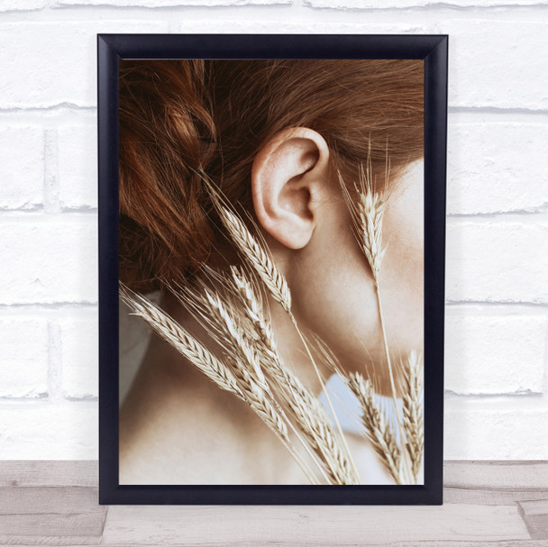 Rye Wheat Crops Grow Rustic Rural Countryside Farmer Farming Wall Art Print