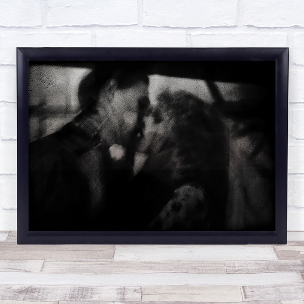 Shadows The Kiss Passion Face Romance Romantic Grainy Man Wall Art Print