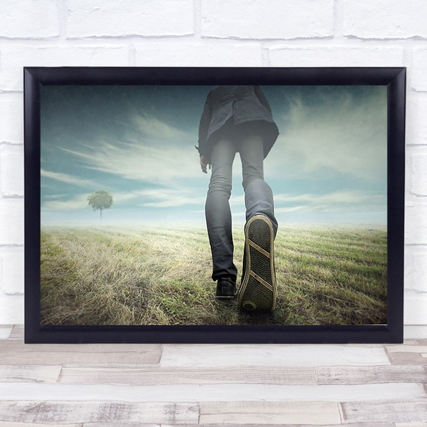 Sky Clouds Leg Shoes Legs Field Art Print