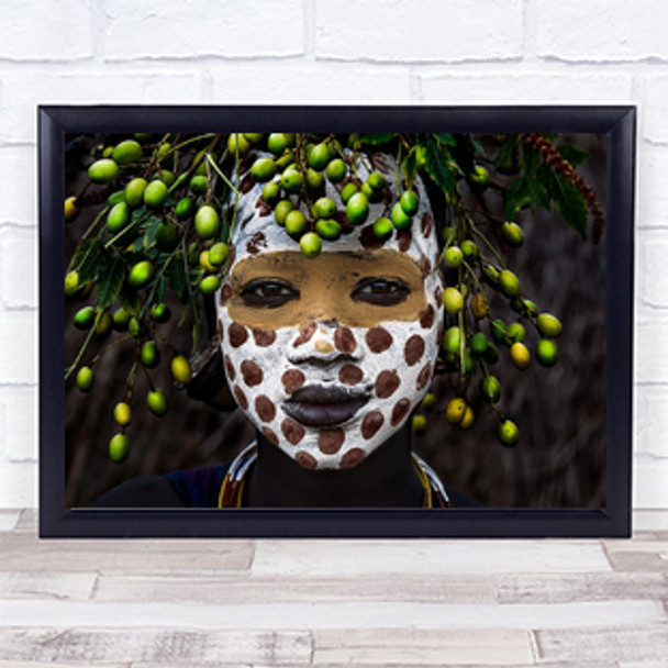 Surma Girl Smile Glad Happy Joy Face Girl Ethnic Native Wall Art Print