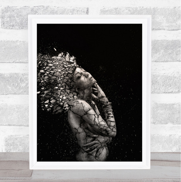 The Fragile Squaw Rock Crack Explosion Shatter Shattered Broken Wall Art Print