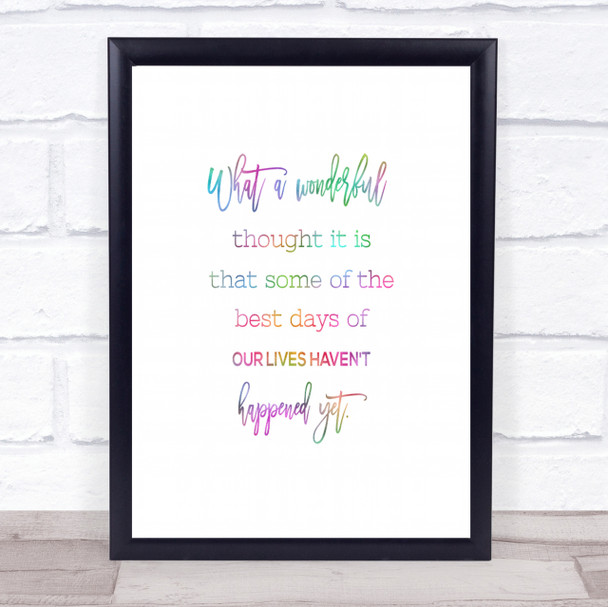 Best Days Rainbow Quote Print