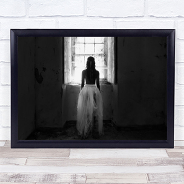 Woman Window Light Emotion Feeling Missing Longing Dress Wall Art Print