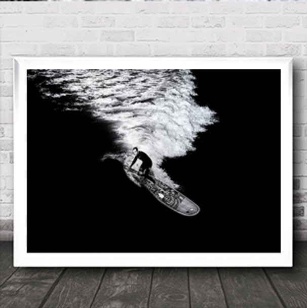 Paddle Surf 1 Lido Camaiore Surfing Surfer Board Perspective Wall Art Print