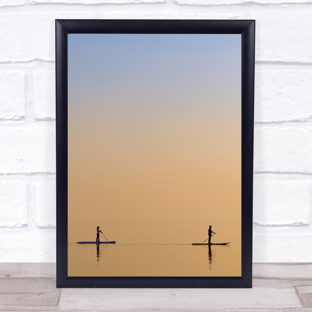 Austria Couple Paddleboards Calm Peace Water Paddle Wall Art Print