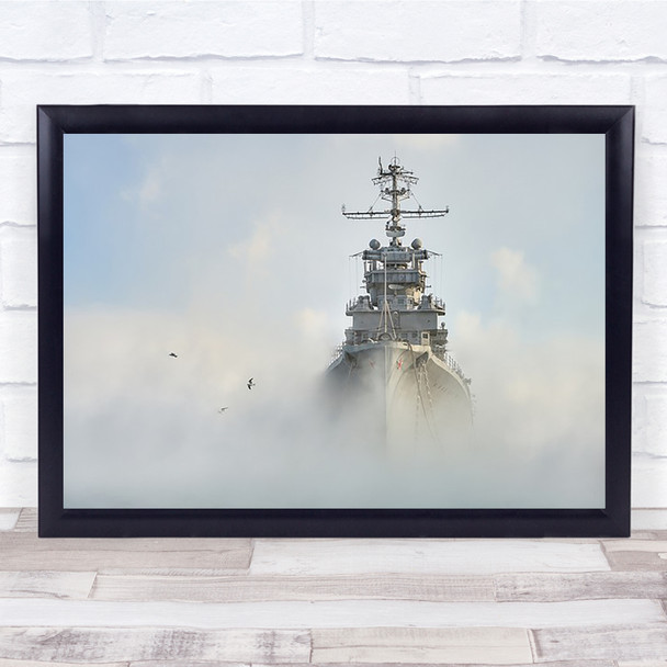 Cruiser Ghost Vessel Ship Wave Storm Weather Warship Fog Wind Wall Art Print Cruiser Ghost Vessel Ship Wave Storm Weather Warship Fog Wind Wall Art Print