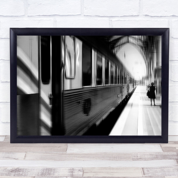 last train leaving Paris Station Platform Passenger Wall Art Print