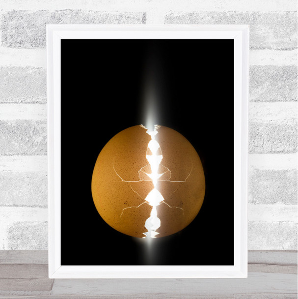 Alien Egg Food Illuminated Shell Crack Cracks Cracked Light Still Wall Art Print