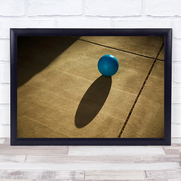 An Overtly Simple Blue Ball Light Shadow Simplicity Burbank USA Art Print