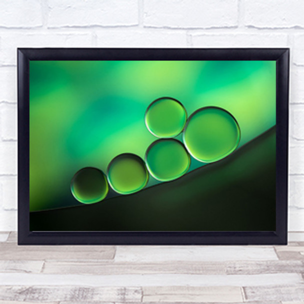 Black Spot Green Abstract Graphic Bubble Bubbles Oil Water Soft Ring Art Print