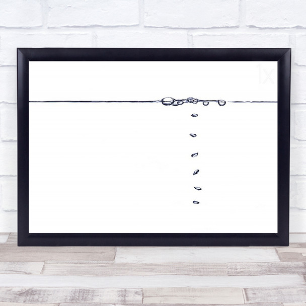 Bubbles Abstract Water Air Surface White Minimalistic Wall Art Print