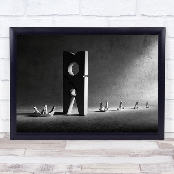 Colossus Of Rhodes 2 Clothes Pegs Conceptual Wall Art Print