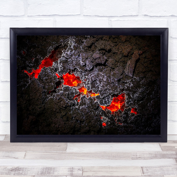 Crystallization Eruption Volcano Lava Magma Red River Earth Hot Wall Art Print