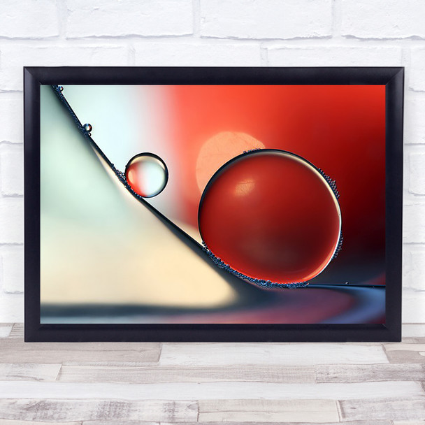 Down around Red Drop Drops Droplets Droplet Bubble Wall Art Print