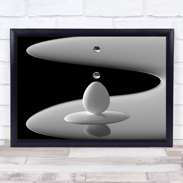 Drops Curve Zen Meditation Spa Egg Drop Water Liquid Wall Art Print