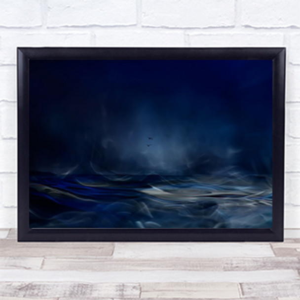 Fly Away Seascape Waterscape Birds Sea Ocean Smoke Blue Wall Art Print
