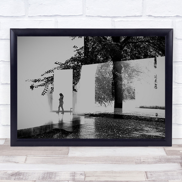 Porto Woman Tree Window Portugal Street Double Exposure Creative Wall Art Print