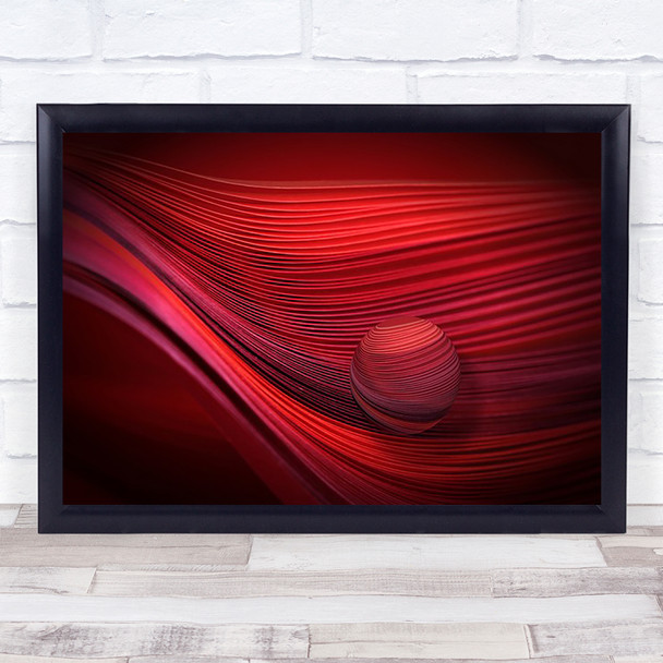Red Bowl Abstract Stripes Sphere Geometry Shapes Wall Art Print Red Bowl Abstract Stripes Sphere Geometry Shapes Wall Art Print
