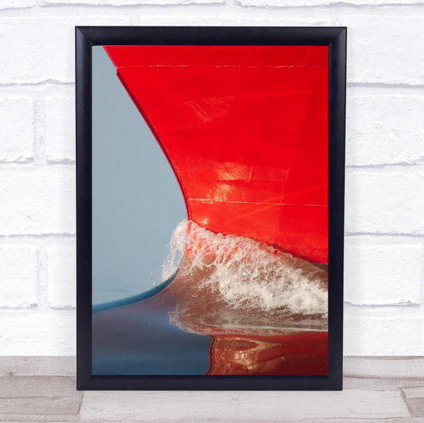 The Bow Of Skandi Offshore Ship Calm Water Boat Marine Metal Red Wall Art Print