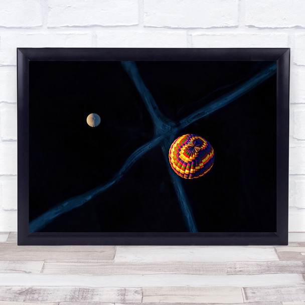 The Crossroads Balloons Turkey Blue Cross Balloon Aerial Dark Art Print