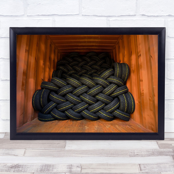 The Way Is Shut Israel Tyre Tyres Rubber Pattern Geometry Shapes Wall Art Print