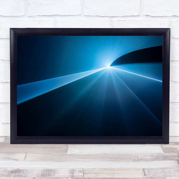 To the point Abstract Lines Light Blue Rays Wall Art Print