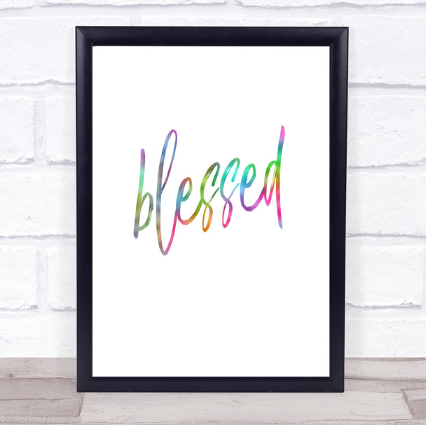 Blessed Rainbow Quote Print Blessed Rainbow Quote Print