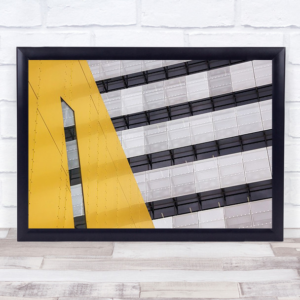 Continuation Abstract Repetition Lines Urban Yellow Façade Wall Art Print