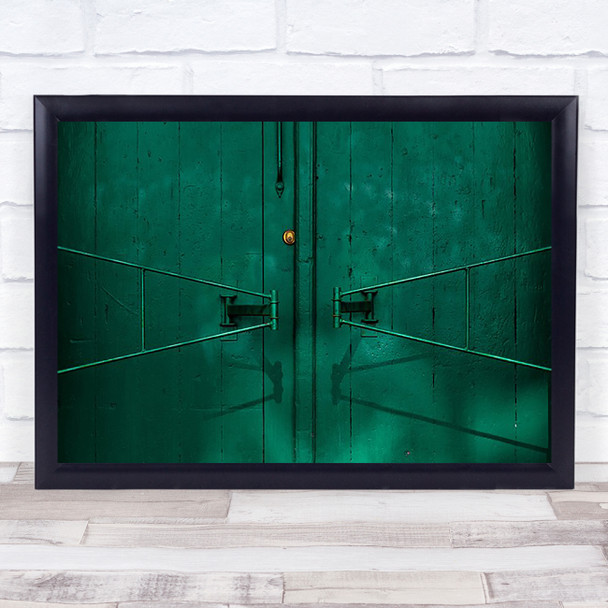 Gate Detail Architecture Abstract Light Shadows Green Door Doors Wall Art Print
